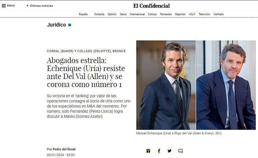 Abogados estrella: Echenique (Ura) resiste ante Del Val (Allen) y se corona como nmero 1